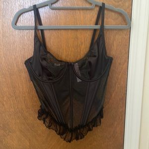 Savage X Fenty Swiss dot black corset bustier